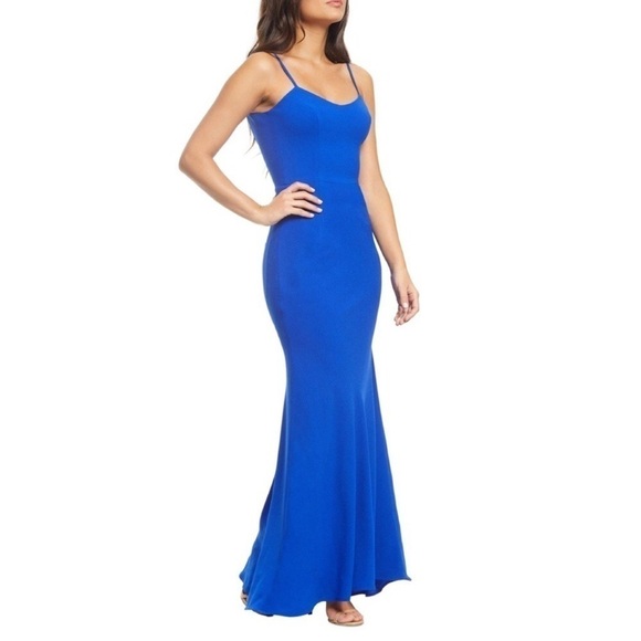 Dress The Population Gown Jodi Electric Blue Size XXL - Picture 1 of 13
